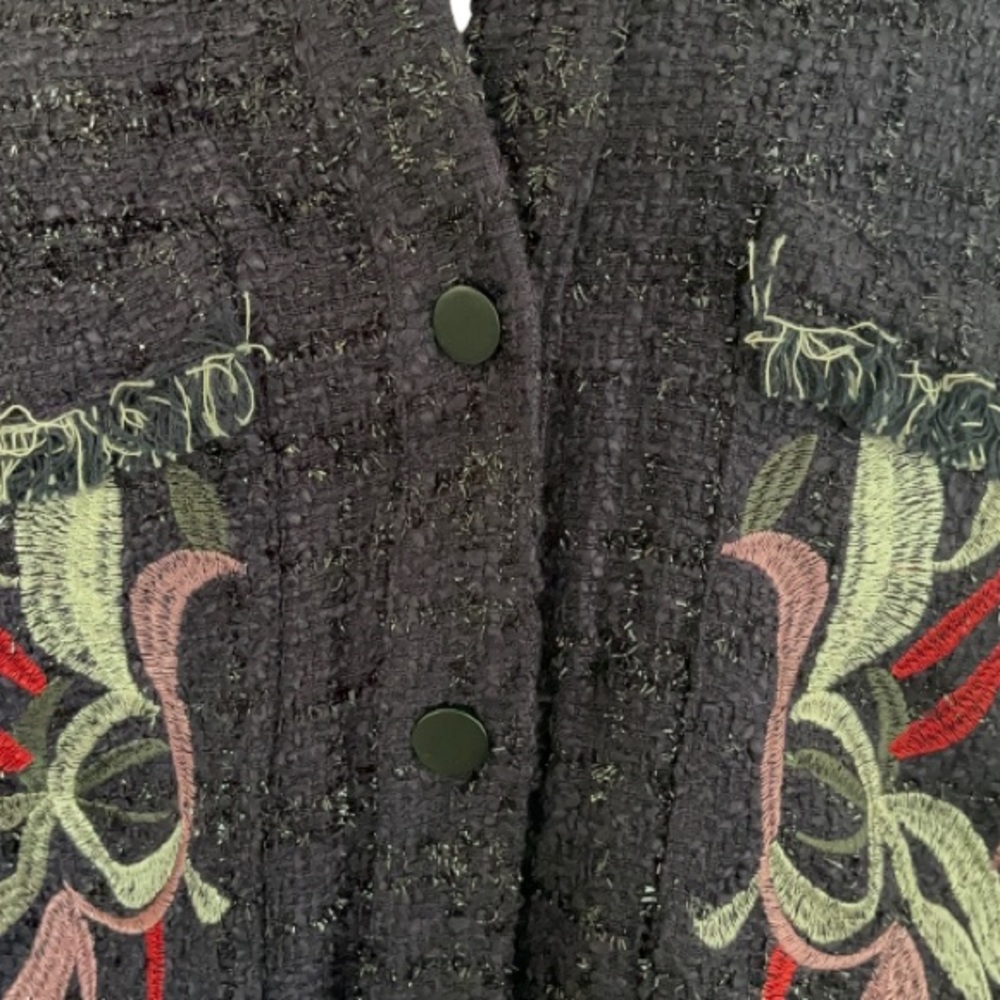 Anthropologie Foxiedox Embroidered Sequin Navy Tweed Jacket Size S NWT - Picture 7 of 13